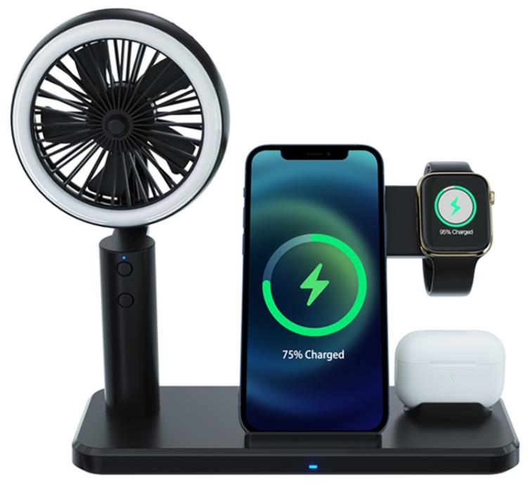 Multi-function wireless charging with small fan